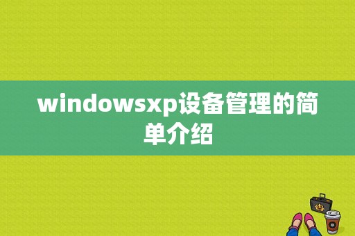 windowsxp设备管理的简单介绍