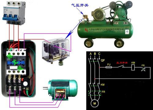 空压机线路怎么接图（空压机接线图片大全）