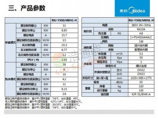 美的空调设备参数（美的空调技术参数表）