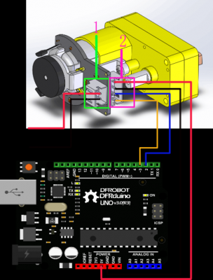 arduino电机怎么接线图（霍尔编码电机arduino接线方法）