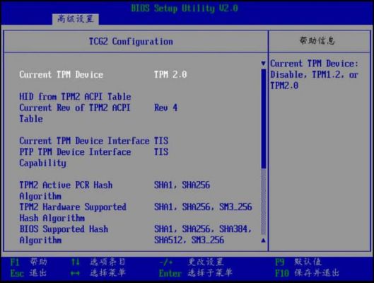 关于bios中tpm设备的信息