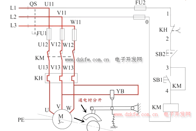 电磁抱闸用plc怎么实现（电磁抱闸通电制动控制线路工作原理）-图3