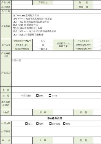 灯珠板来料检验标准（灯珠检验报告）