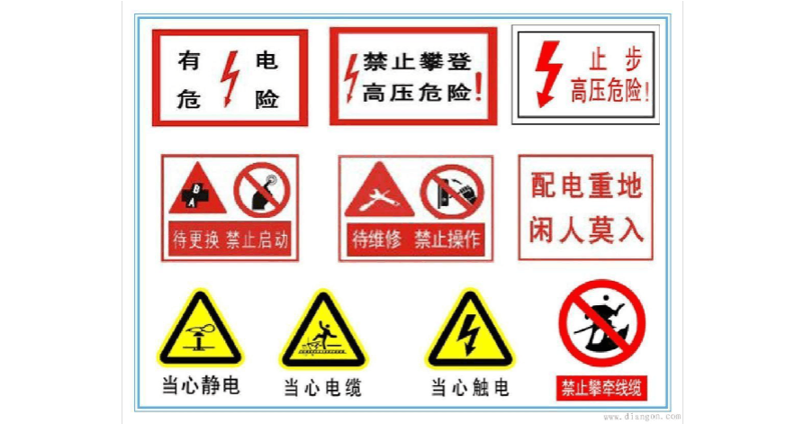 电工安全标识标准（电工安全标示的辨识图）