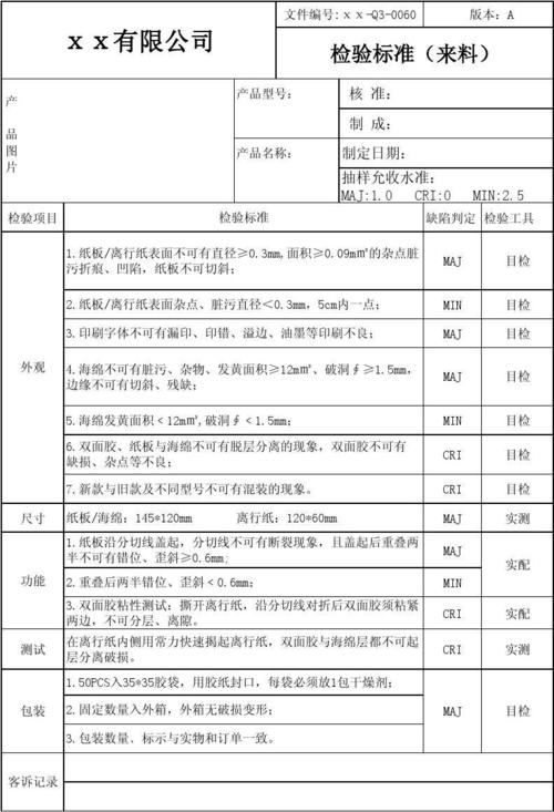 组件来料检验标准（来料检验按什么标准执行）