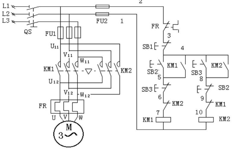 标准电机控制回路接线图（标准电机正反转控制电路图）-图3
