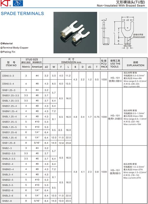 冷压接线端子国家标准（冷压接线端子规格）-图1