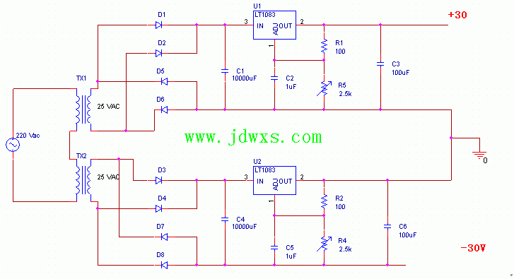 lt1083标准电电路（lt1086电路图）-图1