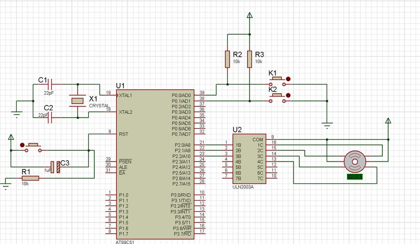 单片机单步运行按钮是哪个（单片机控制步进电机原理图和程序）-图2