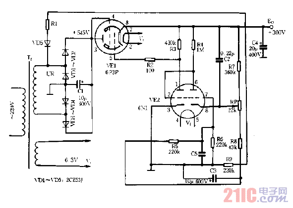 6p15电子管标准接法电路图（电子管6p15应用电路图）-图1