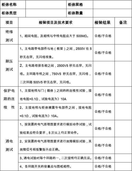 电气柜出厂标准（电气柜出厂标准是多少）