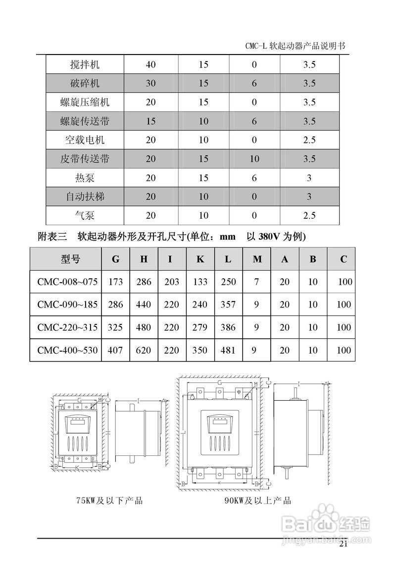 软启动执行标准技术参数（软启动规格型号）