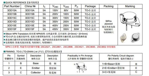 3dd15d标准放大参数（3dd15d的参数）