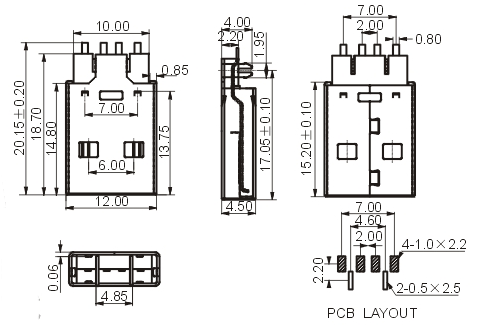 标准usb公头尺寸（usb20公头接口定义）-图3