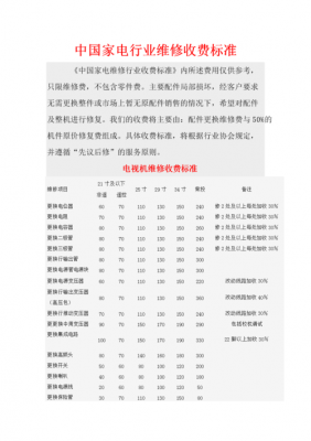 sony电视维修收费标准（sony电视维修收费标准）