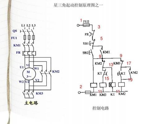 标准星三角启动3跟接线图（标准星三角电机接线图）