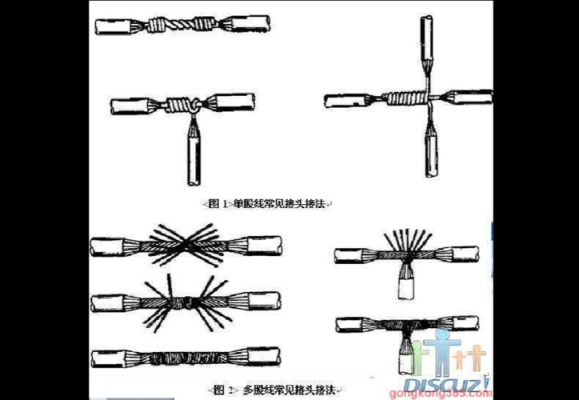 分支电线标准接线图（三股电线接线方法图）