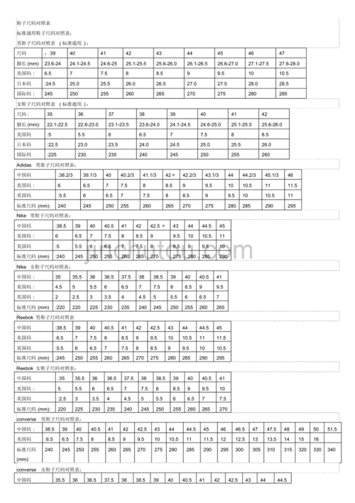 ub标准码（ub鞋码对照表）-图1
